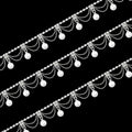 1 Yard Pearl Tassel Rhinestone Fringe Trim Chain Diamond | SAMAG