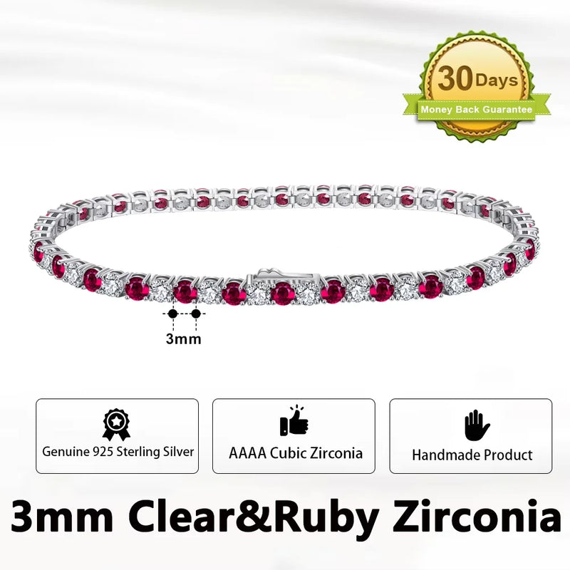 ORSA JEWELS Authentic 925 Sterling Silver Tennis Chain Bracelet Moulding Process Hanmade High-end Hand Chain for Man Woman SB128