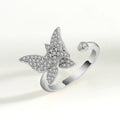 VENTFILLE 925 Sterling Silver Sunflower Diamond Zircon Rotatable Ring For Women Gift Relieve Stress Ring Jewelry Wholesale