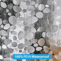 Bathroom Shower Curtain Transparent Lining Waterproof Bathtub Bathing Cover PEVA Mildew Proof Cobblestone Curtain with Hooks