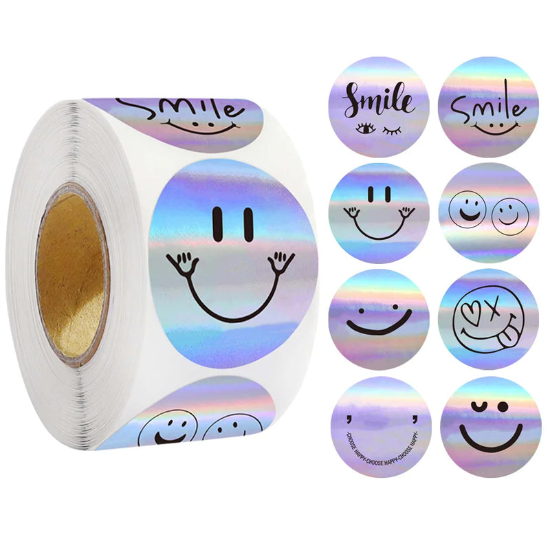 Sparkly Funning Smile Face Laser Stickers Roll Party - View 7 | SAMAG