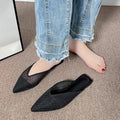2026 Summer New Fashionable Pointed Toe Half Slippers Women Women's Mesh Hollow Slippers Outdoor Leisure Shoes Plus Size 35-42
