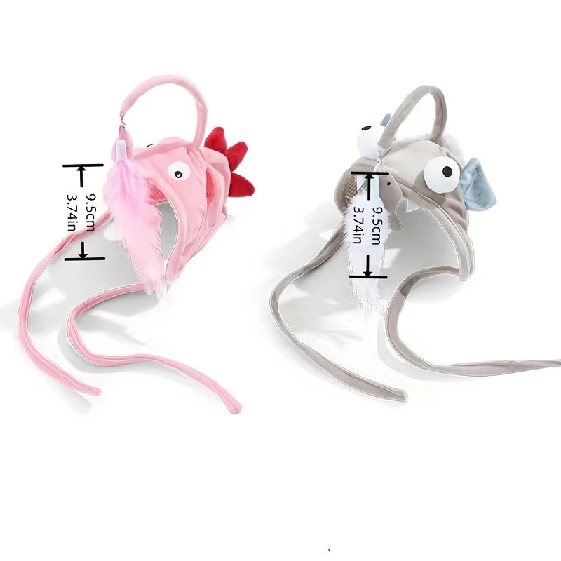 Adjustable Interactive Cat Headwear Toy - Pet Teaser Toy for Hours of Fun, Cat Cosplay Accessory
