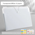 Waterproof A4 File Folder 4/8/12 Pockets Classified Storage Organ Bag PP Test Paper Storage Portfolio Organizer Student