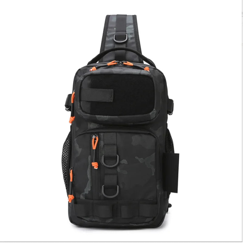 Fishing Chest Bag With Rod Holder MOLLE Tactical | SAMAG