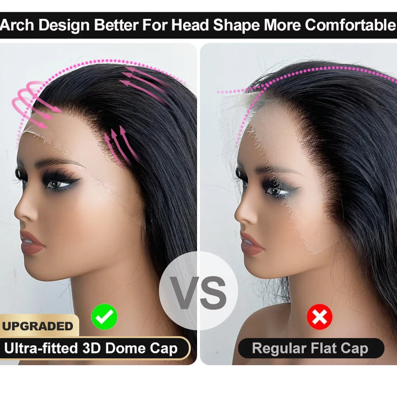 Widow's Peak M Hairline 13x6 HD Lace Front Wig 100% Human Hair Wig Silky Straight 13x4 HD Lace Frontal Wig Bleached Knots HD Wig