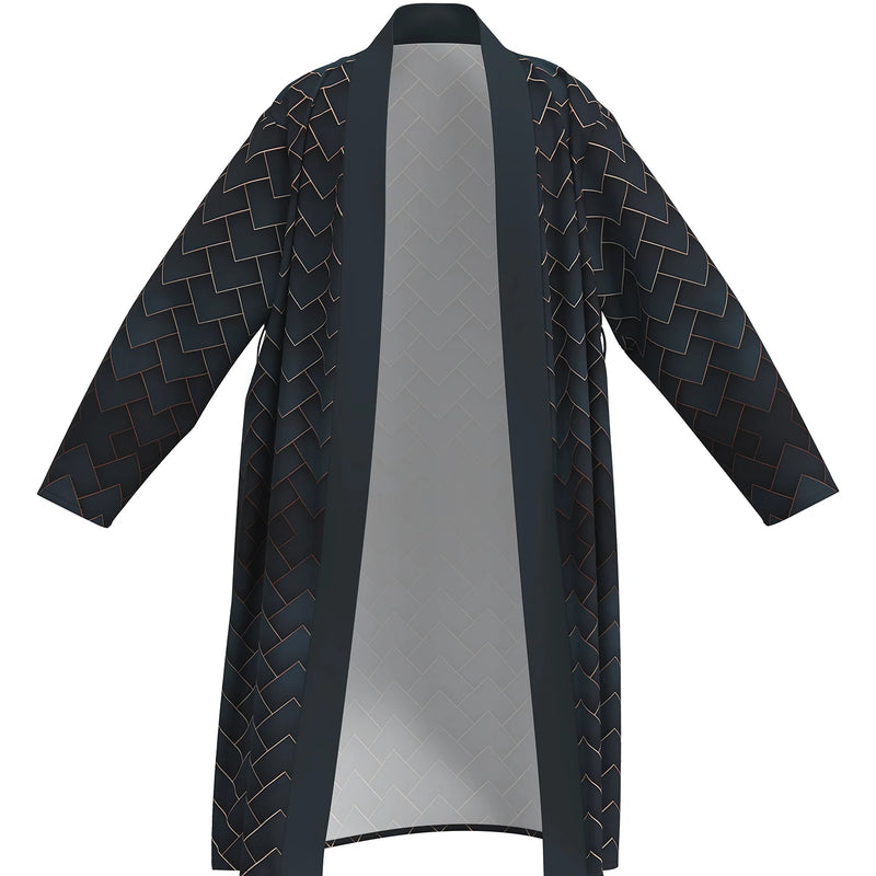 2026 new men's home robe 3D digital full-print casual bathrobe spring and summer thin quick-drying home robe with belt can be wo