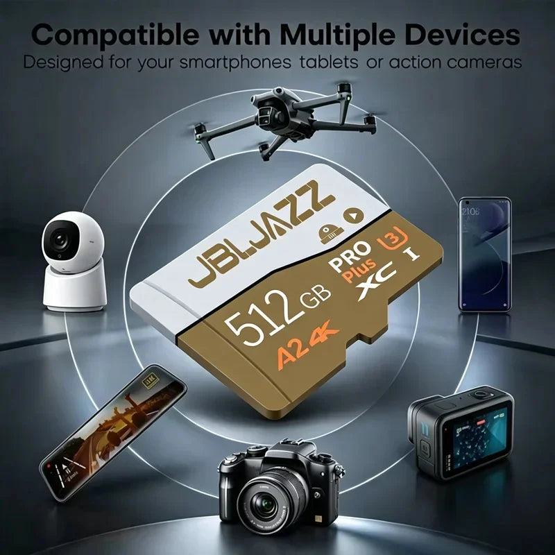 High Endurance SD Cards Micro TF SD Memory Card TF Cards 512GB 256GB 32GB Full HD A1 High Speed for Phone/Drone Nintendo Switch