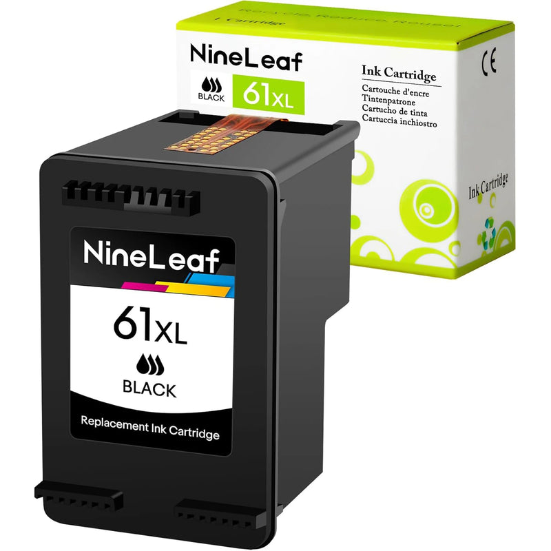 NineLeaf High Yield Ink Compatible for HP 61XL 61 XL CH563W CH564W Ink Cartridge use with Envy 4500 5530 Officejet Printer