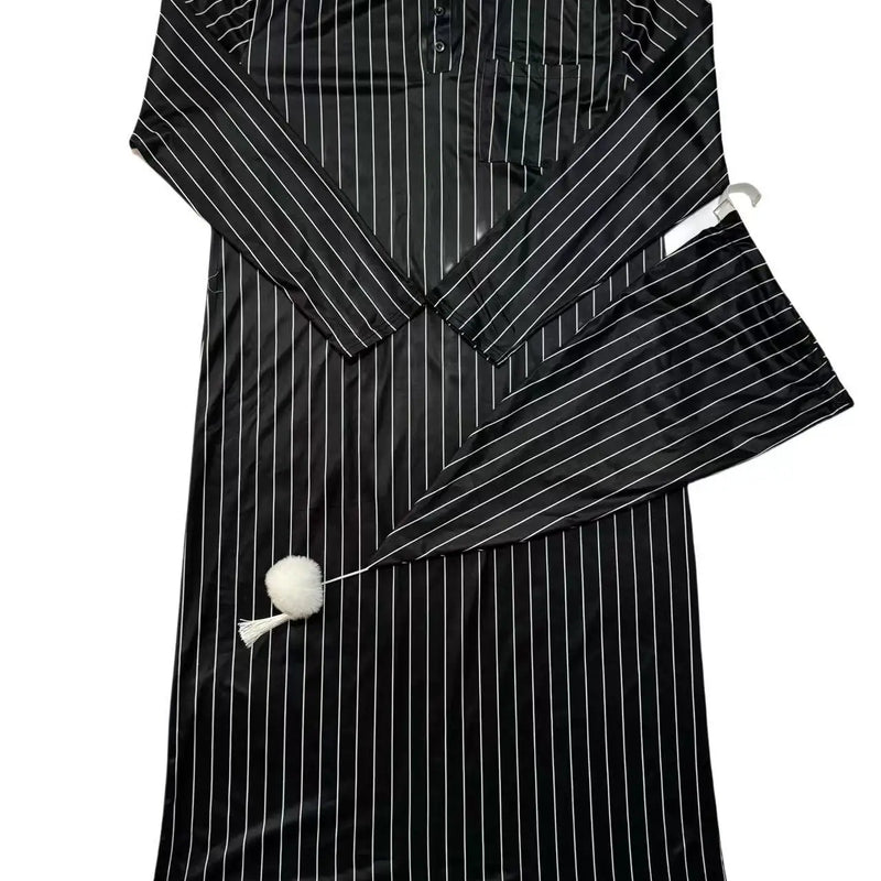 2026 Autumn Men's Nightgown Male Long Robe Solid Thin Loose Plus Size Long Sleeve One-Piece Pajamas for Men Bathrobe Homewear