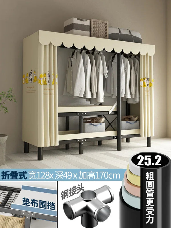 Folding Steel Frame Wardrobe Installation - Free Open Closet Durable and Economic Storage Cabinet for - View 7 | SAMAG