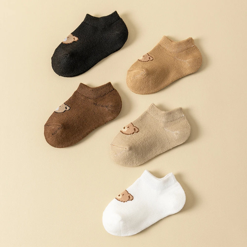 5/10pairs Baby Socks Toddler Low-cut Ankle Socks Cute Cartoon Bear Pattern Socks Boys and Girls aged 0-5 all season collection