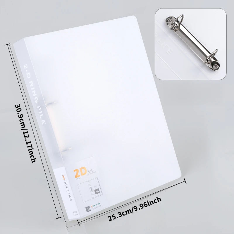 Heavy-Duty A4 Two-Ring filing binder - Holds 200 Sheets (100 Pages), Smooth-Running Rings，Durable Document Organizer