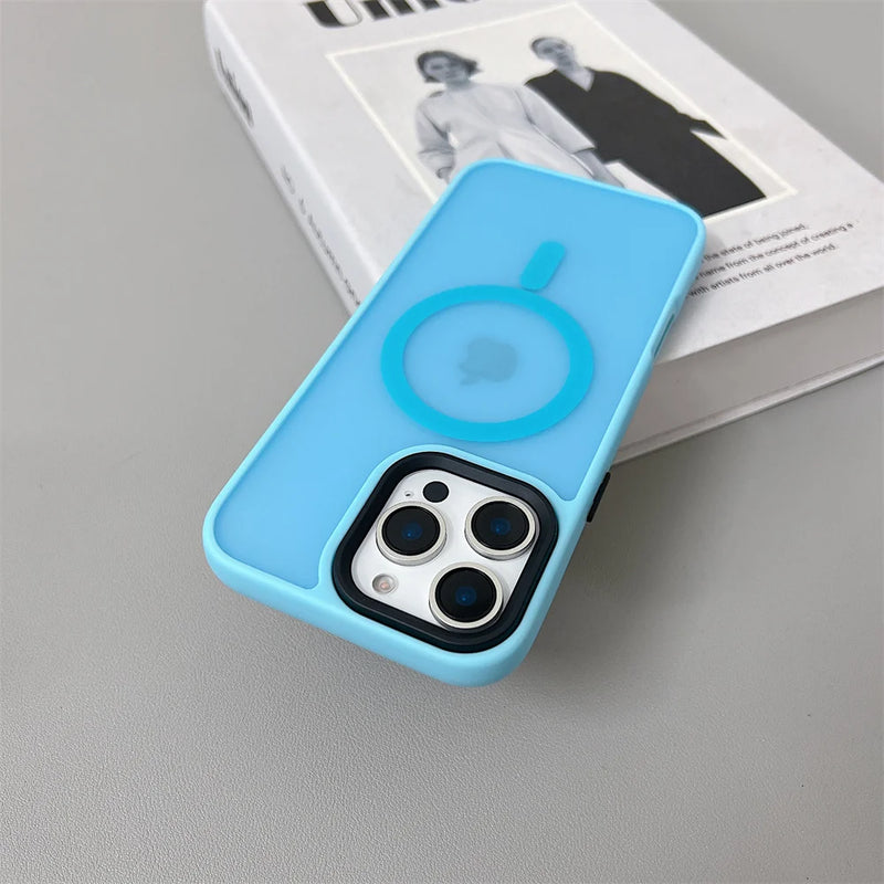 Luxury Magnetic for Magsafe Wireless Charge Case For iPhone 11 12 13 14 Plus 15 16 Pro Max Shockproof Matte Hot Selling Cover
