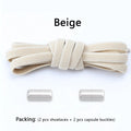 Flat Shoe Laces Without Ties Colored Matte Metal Lock Lazy Shoelaces for Men and Women Casual Shoes Elastic Shoelace 1 Pair