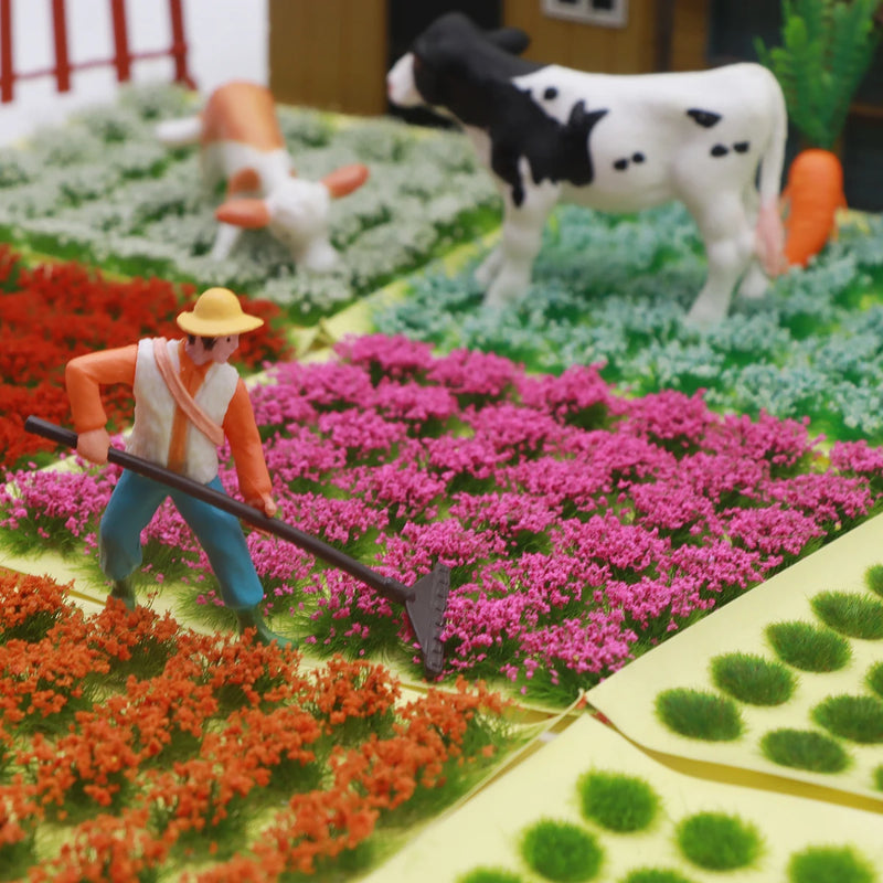 Dollhouse Micro Landscape Courtyard Garden Greening Decor Micro Scale Architecture Sand Table Scene Stickable Flower Clust Model