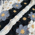 Crochet Knit Shirt Short Sleeve Floral Granny Square - View 2 | SAMAG