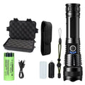 High Power Strong Light Long Range LED Flashlight USB Rechargeable Defense Flashlight Outdoor Telescopic Zoom Super Bright Torch