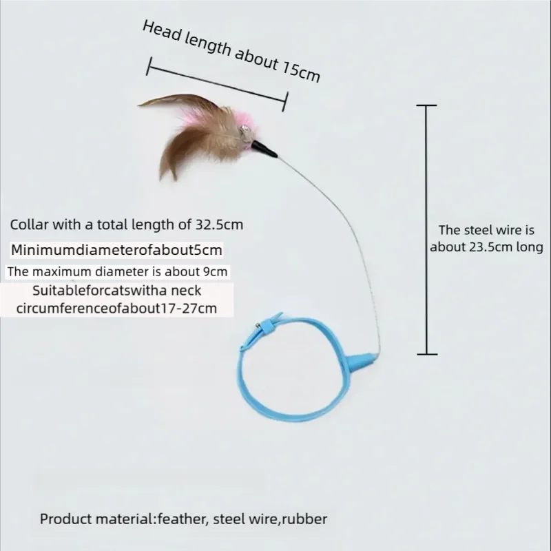 New Product Collar Cat Teaser Self-Entertainment Cat Toy Neck Collar Feather Bell Cat Toy Pet Supplies