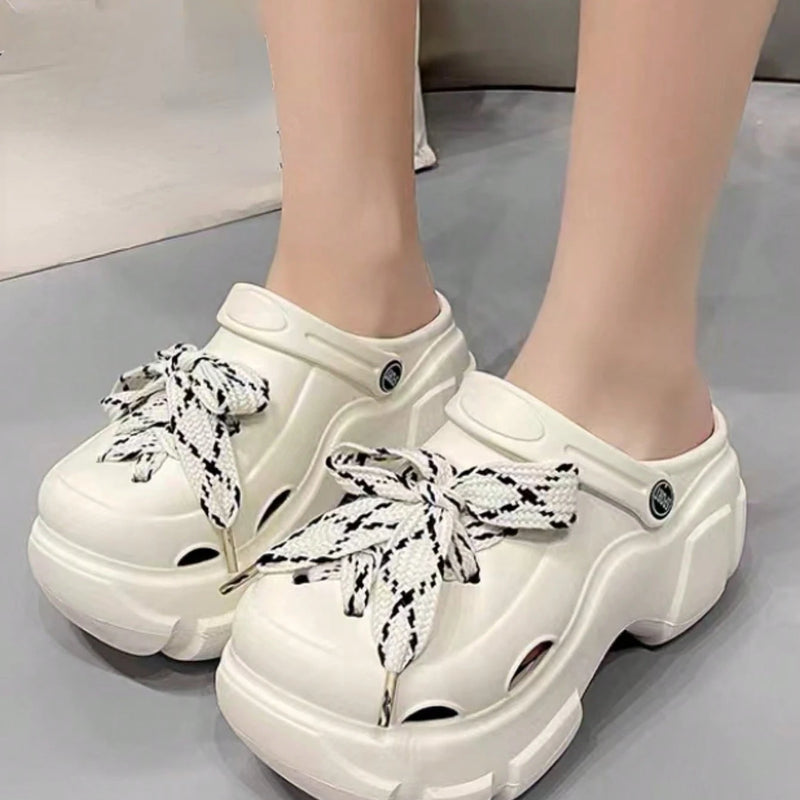 All-weather anti-slip thick-soled eva upper home and beach slippers with holes