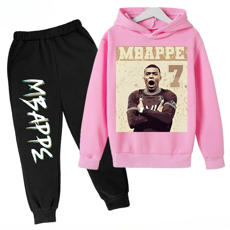 Spring Autumn Children's Hoodie Set Mbappe Print - View 17 | SAMAG