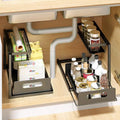 2 - Tier Pull - Out Under Sink Organizer Multi - purpose Plastic Storage Shelf Slide - Cabinet for Kitchen - View 3 | SAMAG
