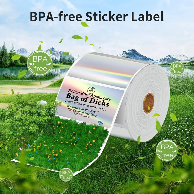 Phomemo Reflective Colour Thermal Label Sticker 40x30mm 230Pcs Each Roll Use For M108/M110/M120/M200/M220/M221/241BT/D520