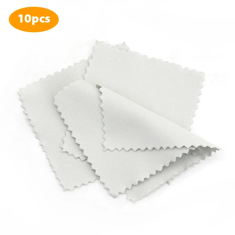 10pcs/100pcs Polish Polishing Cloth Cleaning Soft Clean Wipe Wiping For Silver Gold Jewelry Tool - Visuel 9 | SAMAG