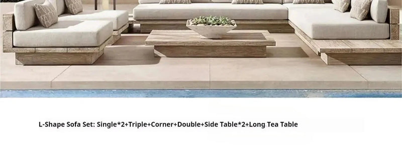 Japanese Style Waterproof and Sunscreen Garden Sofa, Minimalist Designer, Modern Garden Sofa, Artistic Outdoor Furniture, Divano