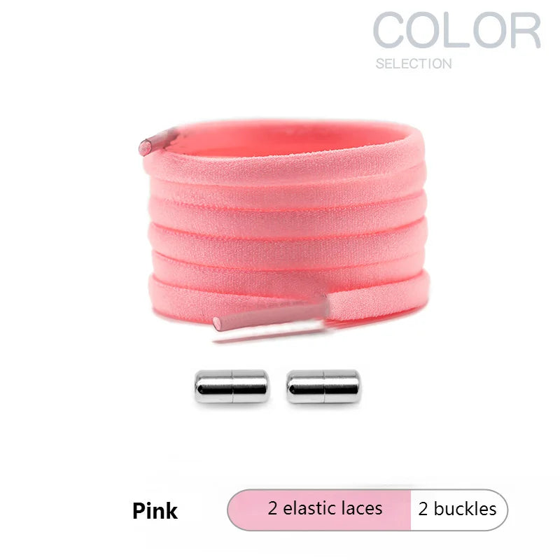 1 Pair Quick Locking Shoelaces Without Ties Elastic Laces Sneaker Widened Oval No Tie Shoe Laces Kids Adult Shoelace for Shoes
