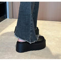 2026 New Retro Mules Platform Chunky Sole Height Increasing Slip-On Comfortable Non-Slip Daily Commute Office Street Style