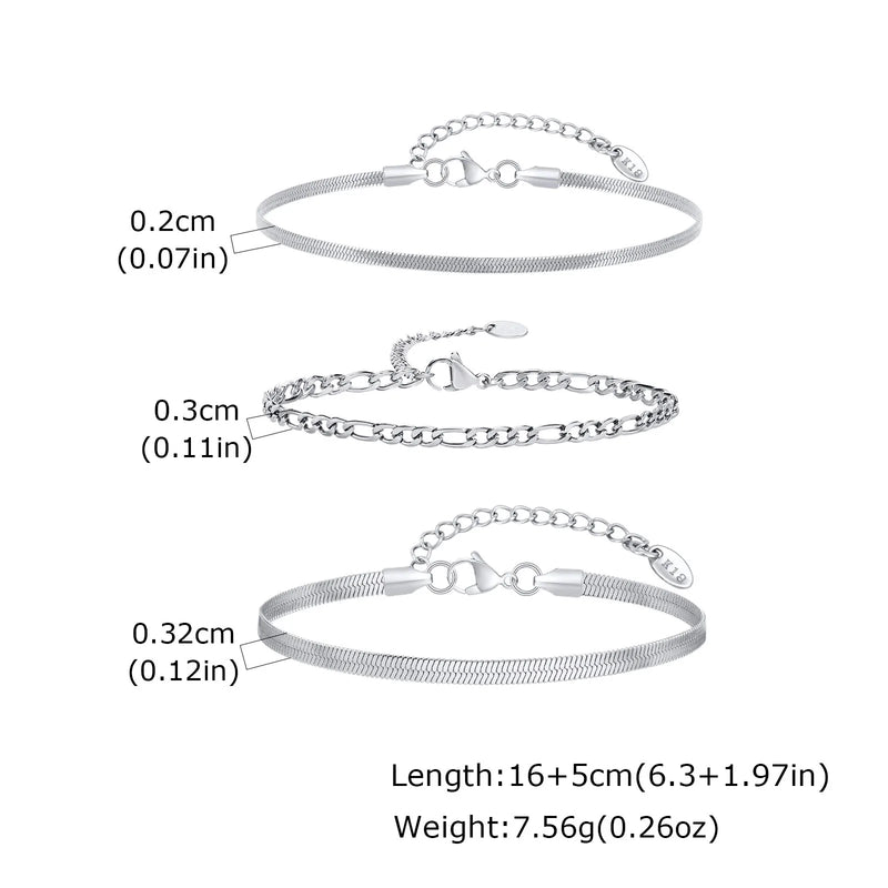 1/2/3pcs Chain Bracelet for Men Women, Stainless Steel Twisted Rope Cuban Wristband, Hip Hop Minimalist - Visuel 13 | SAMAG