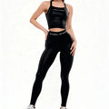 2026 New 6 Color Women Sport Outfit Slim Fit Yoga Top Hip Lifting Butt Lifting Full Length Workout Leggings Set