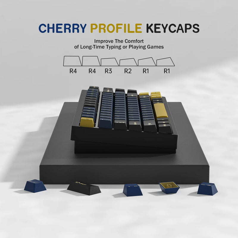 KBDiy GMK Blue Samurai Keycap Cherry Profile Double Shot PBT ISO Keycaps For Gamer Mechanical Keyboard Kit Gaming Point Key Cap