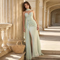 Mint Green Strapless Sweetheart Mermaid Evening Gown Long | SAMAG
