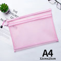 Nylon Mesh File Bag A4 A5 A6 Transparent Zipper Test Paper Information Bag Office Student Pen Bag Subject Bag Puzzle Storage Bag