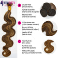 12A Highlight Body Wave Bundles Human Hair P4/27 Ombre Brown Blonde Bundles Colored Brazilian Human Hair Weaving Extensions