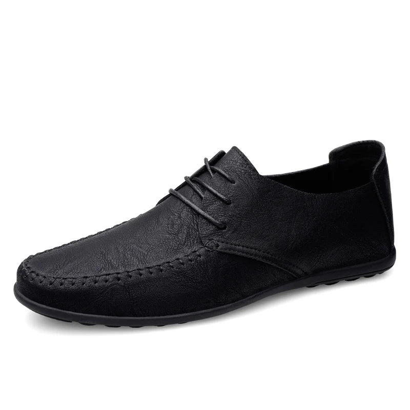 Men's leather shoes soft soles four seasons plus size casual leather shoes fashion trendy youth party Versatile driving shoes