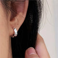 VENTFILLE 925 Sterling Silve Star Hoop Earring for Women Zircon Geometry Wide Office Versatile Jewelry Birthday Gift Dropship