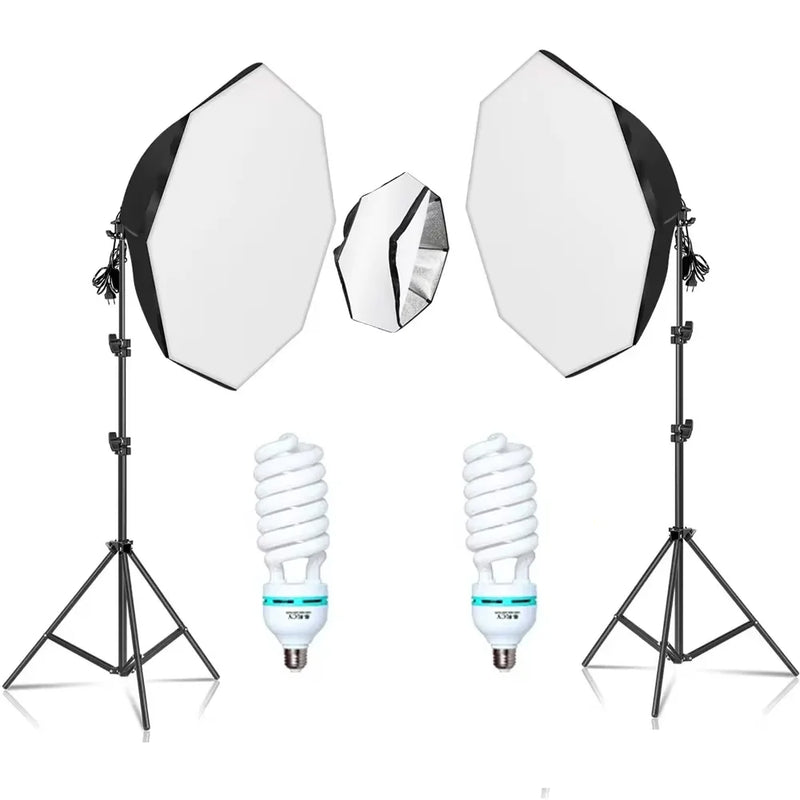 SH 2Pcs 50x70cm Photo Studio Kit With Softbox LED Bulbs Light Tripod for YouTube, Tiktok, Studio Portraits, Photography