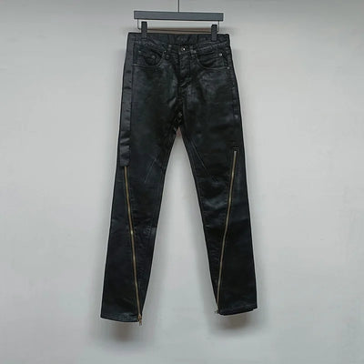 Owen Seak Men‘s Oil Wax Jeans Classic Denim Gothic Coated | SAMAG