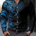 Men'S Stylish Red Floral Print Dress Shirt - Casual Long | SAMAG