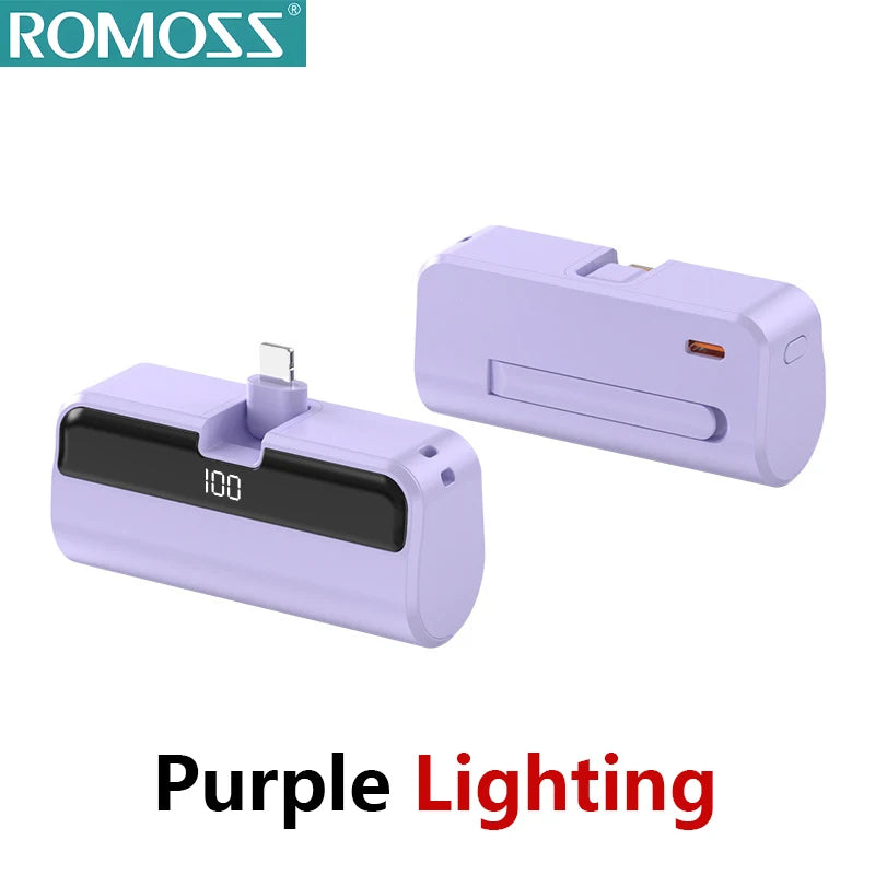 ROMOSS 500000mAh Capsule Power Bank Portable Large Capacity Super Fast Charging Mini External Battery for iPhone Huawei Samsung
