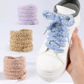 1 Pair Plush Fluffy Shoelaces 1CM Wide Round Laces Sneakers Casual Shoes AJ/AF1 Shoelaces 100/120/140/160cm Shoes Accessories