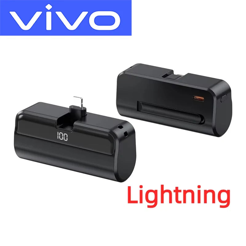 VIVO 500000mAh Mini Capsule Power Bank 2 in 1 Ultra Fast Charging Portable External Battery Powerbank For iPhone Android 2026