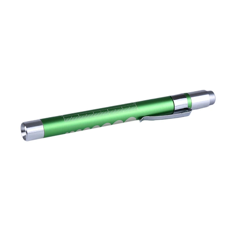 White Light Reusable LED Medical Penlight Flashlight With Pupil Gauge Pocket Clip Pen Light Torch Lamp For Nurses Doctors Readin