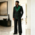 Double Breasted Luxury Men Suit Set Separates 2 Pieces Peak Lapel Blazer with Normal Pants Custom Made For Wedding Prom Party