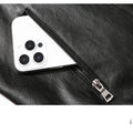 2025 new men's trendy coat leather jacket, PU jacket, black, light green optional, Asian size M-7XL