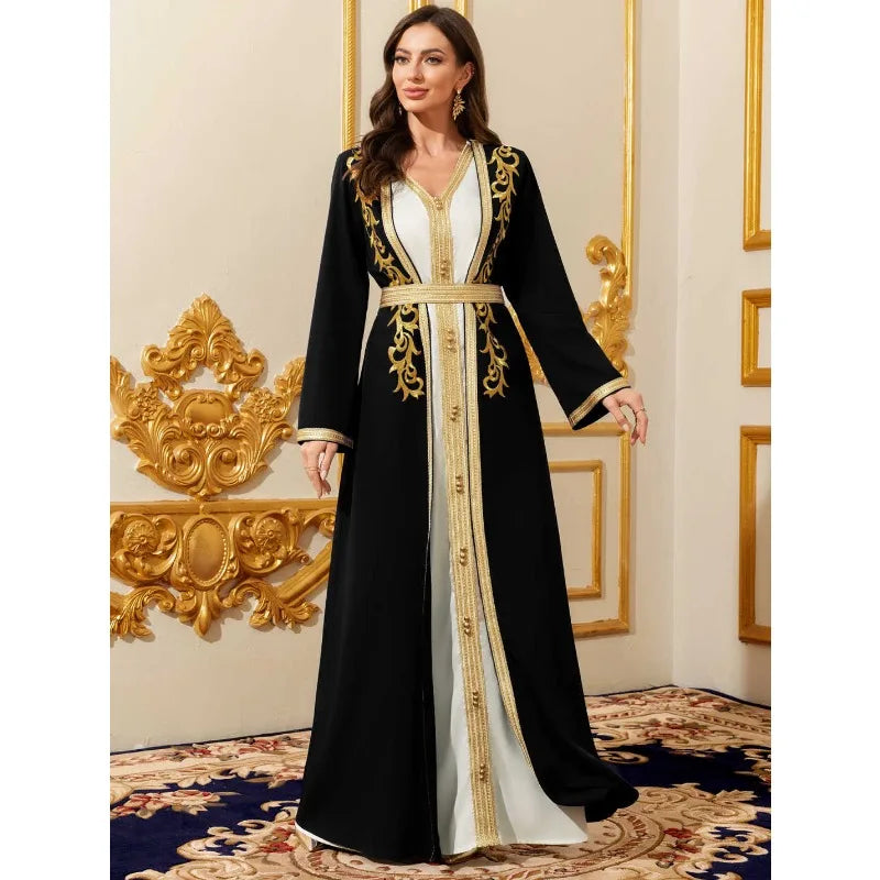 Muslim Sets Women Party Dresses Jalabiya Robe Embroidery | SAMAG