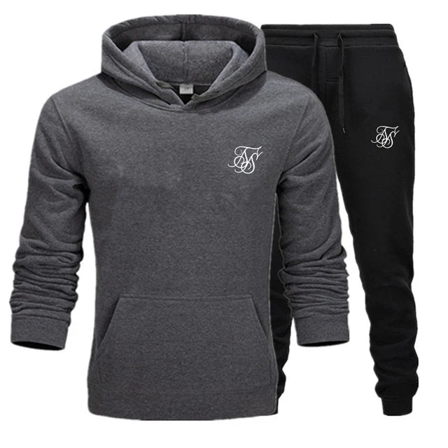 Sik silk Men Sets Fashion Autumn Spring Sporting Suit Sweatshirt Sweatpants Clothing 2 Pieces Slim - View 10 | SAMAG